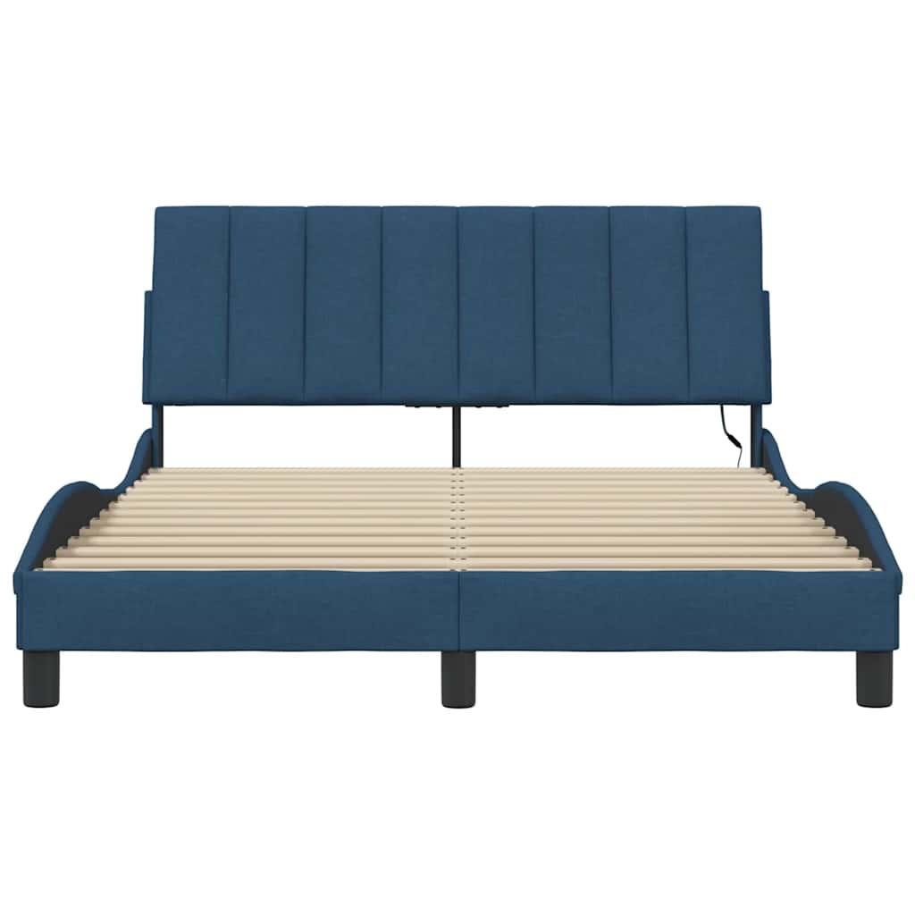 vidaXL Bettgestell ohne Matratze "Hanko" Blau 140x200 cm Stoff