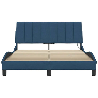 vidaXL Bettgestell ohne Matratze "Hanko" Blau 140x200 cm Stoff