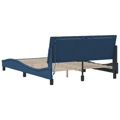 vidaXL Bettgestell ohne Matratze "Hanko" Blau 140x200 cm Stoff