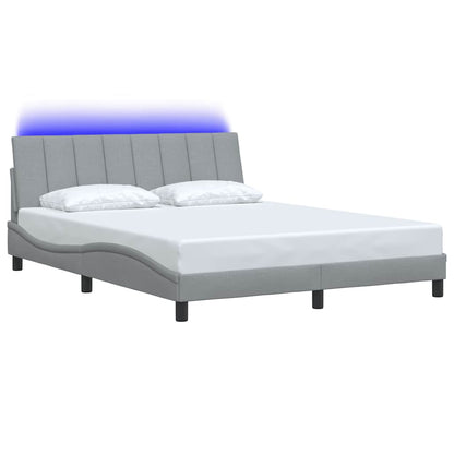vidaXL Bettgestell ohne Matratze "Hanko" Hellgrau 160x200 cm Stoff