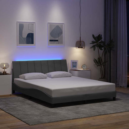 vidaXL Bettgestell ohne Matratze "Hanko" Hellgrau 160x200 cm Stoff