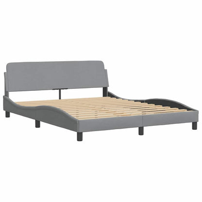 vidaXL Bettgestell ohne Matratze "Hanko" Hellgrau 160x200 cm Stoff