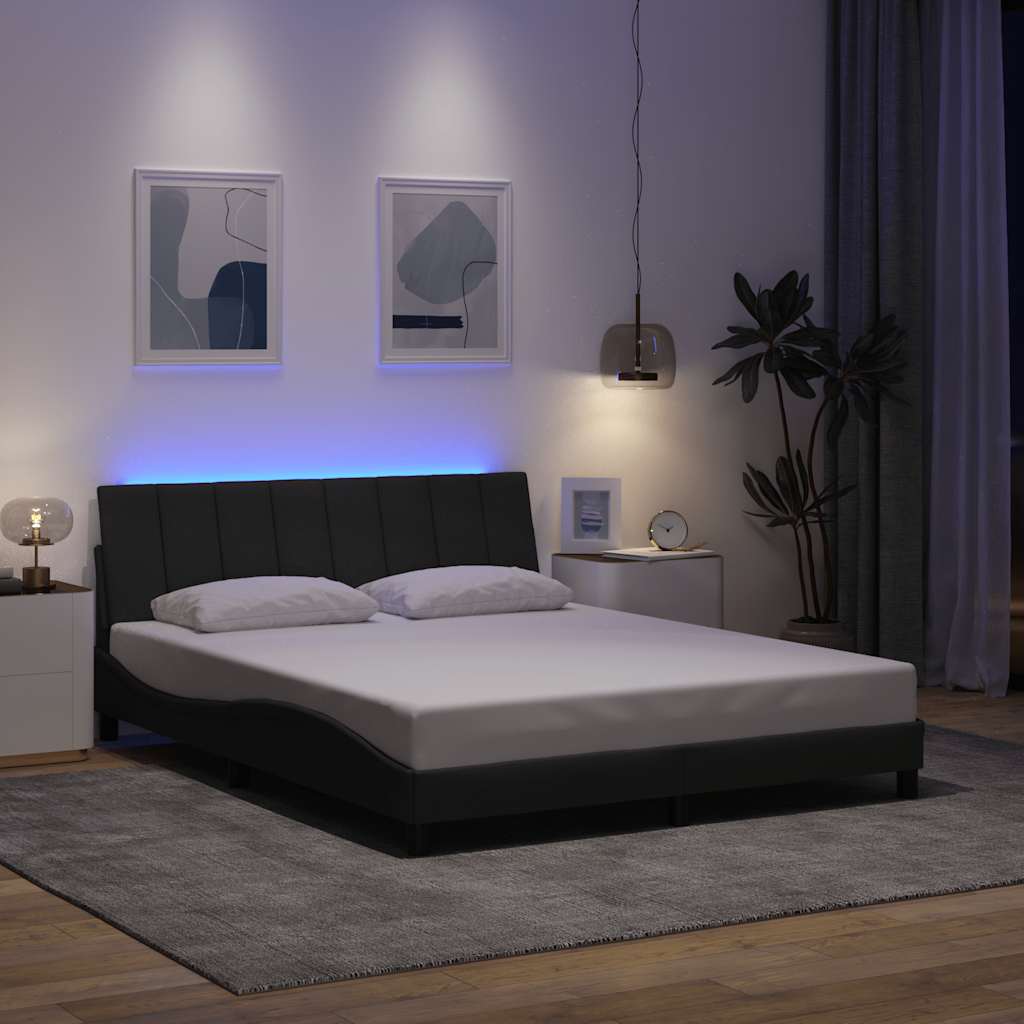 vidaXL Bettgestell ohne Matratze "Hanko" Dunkelgrau 160x200 cm Stoff