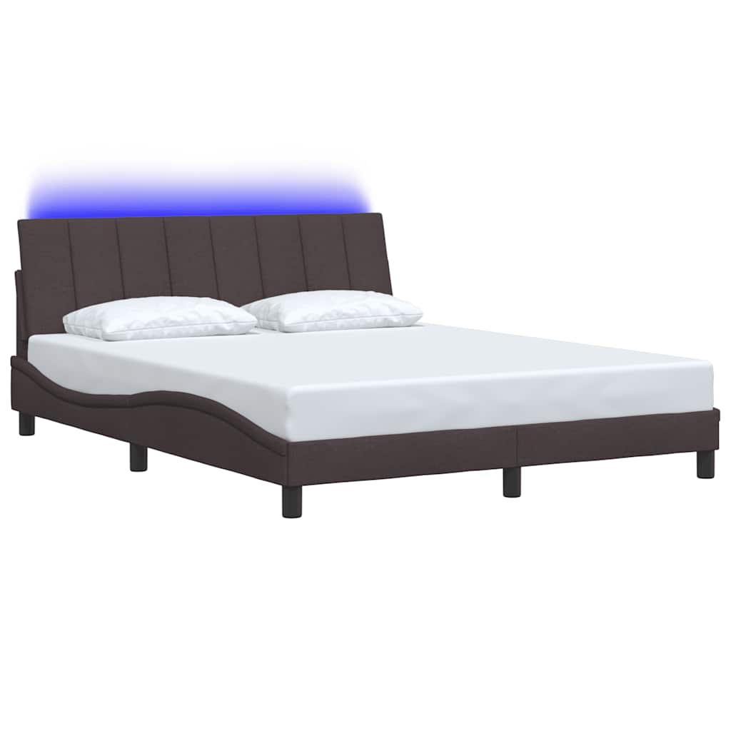 vidaXL Bettgestell ohne Matratze "Hanko" Dunkelbraun 160x200 cm Stoff