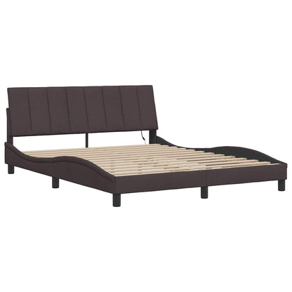 vidaXL Bettgestell ohne Matratze "Hanko" Dunkelbraun 160x200 cm Stoff