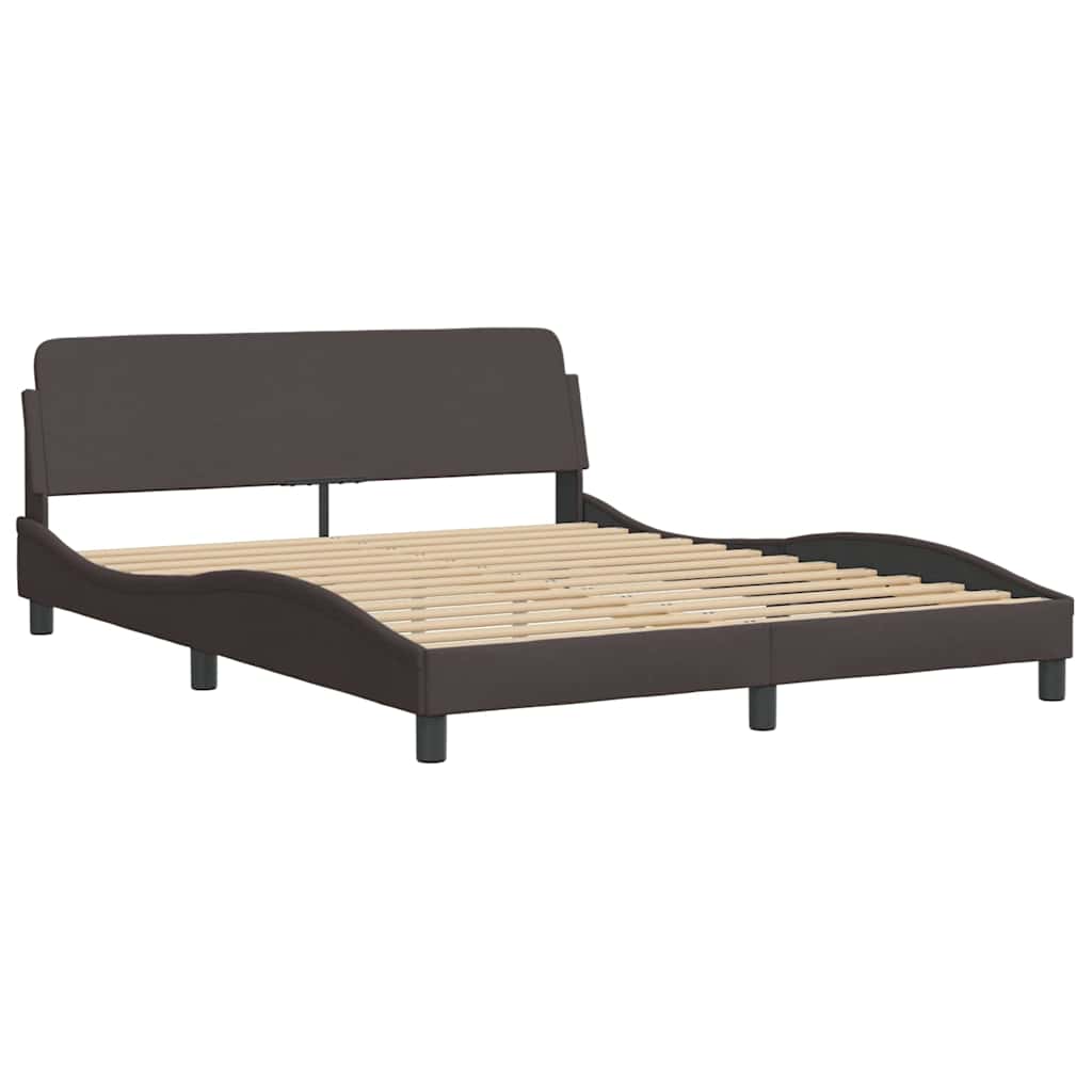 vidaXL Bettgestell ohne Matratze "Hanko" Dunkelbraun 160x200 cm Stoff