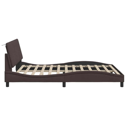 vidaXL Bettgestell ohne Matratze "Hanko" Dunkelbraun 160x200 cm Stoff
