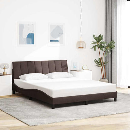 vidaXL Bettgestell ohne Matratze "Hanko" Dunkelbraun 160x200 cm Stoff