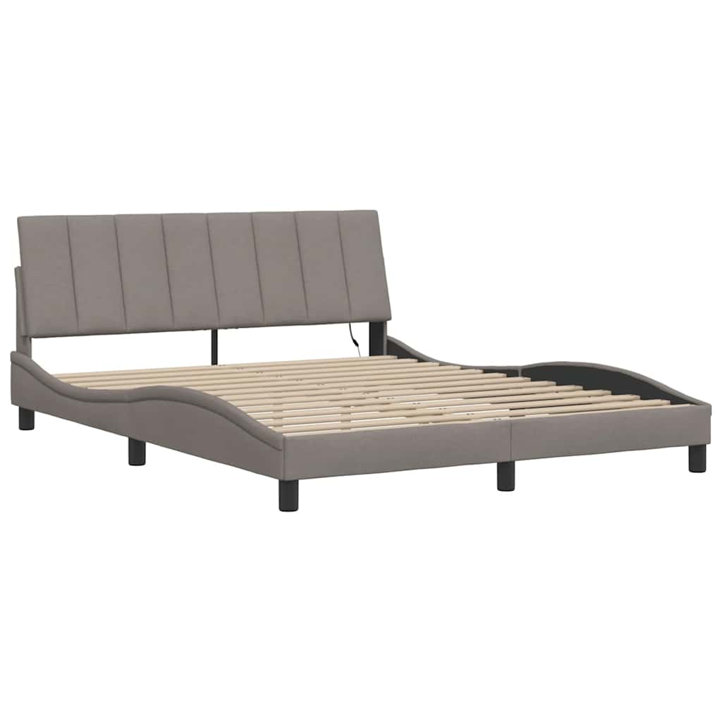 vidaXL Bettgestell ohne Matratze "Hanko" Taupe 160x200 cm Stoff