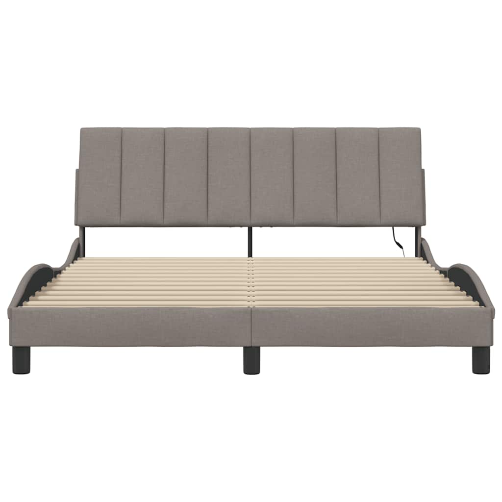 vidaXL Bettgestell ohne Matratze "Hanko" Taupe 160x200 cm Stoff