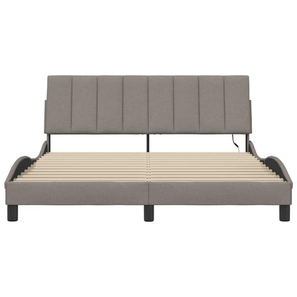 vidaXL Bettgestell ohne Matratze "Hanko" Taupe 160x200 cm Stoff