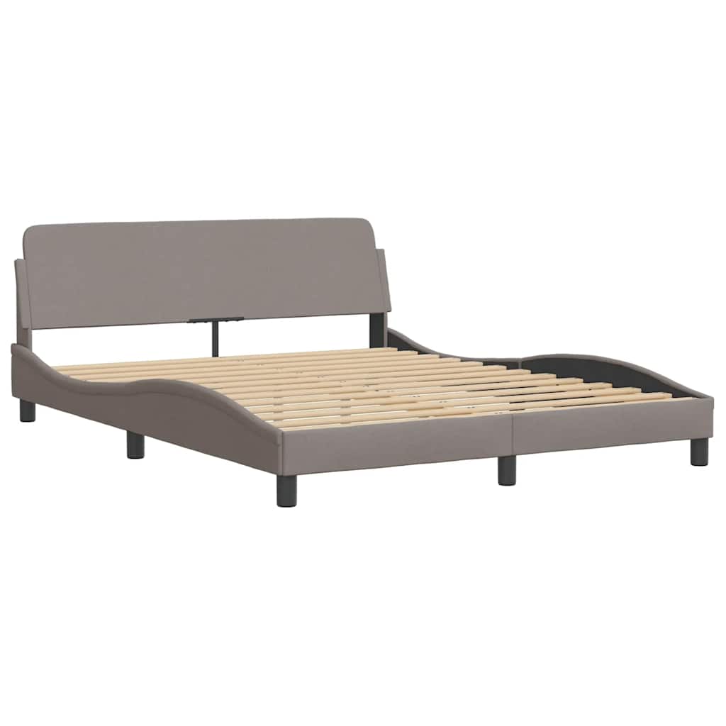 vidaXL Bettgestell ohne Matratze "Hanko" Taupe 160x200 cm Stoff