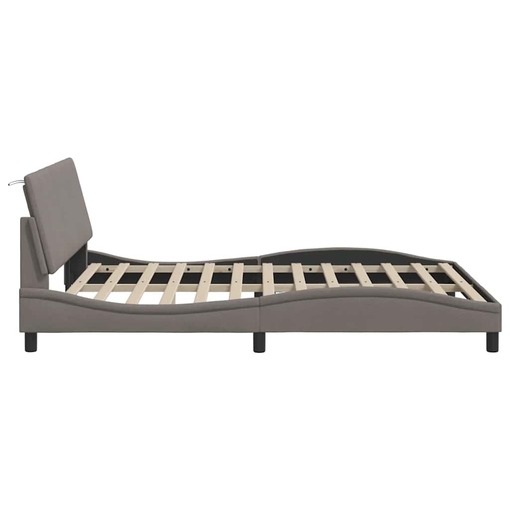 vidaXL Bettgestell ohne Matratze "Hanko" Taupe 160x200 cm Stoff
