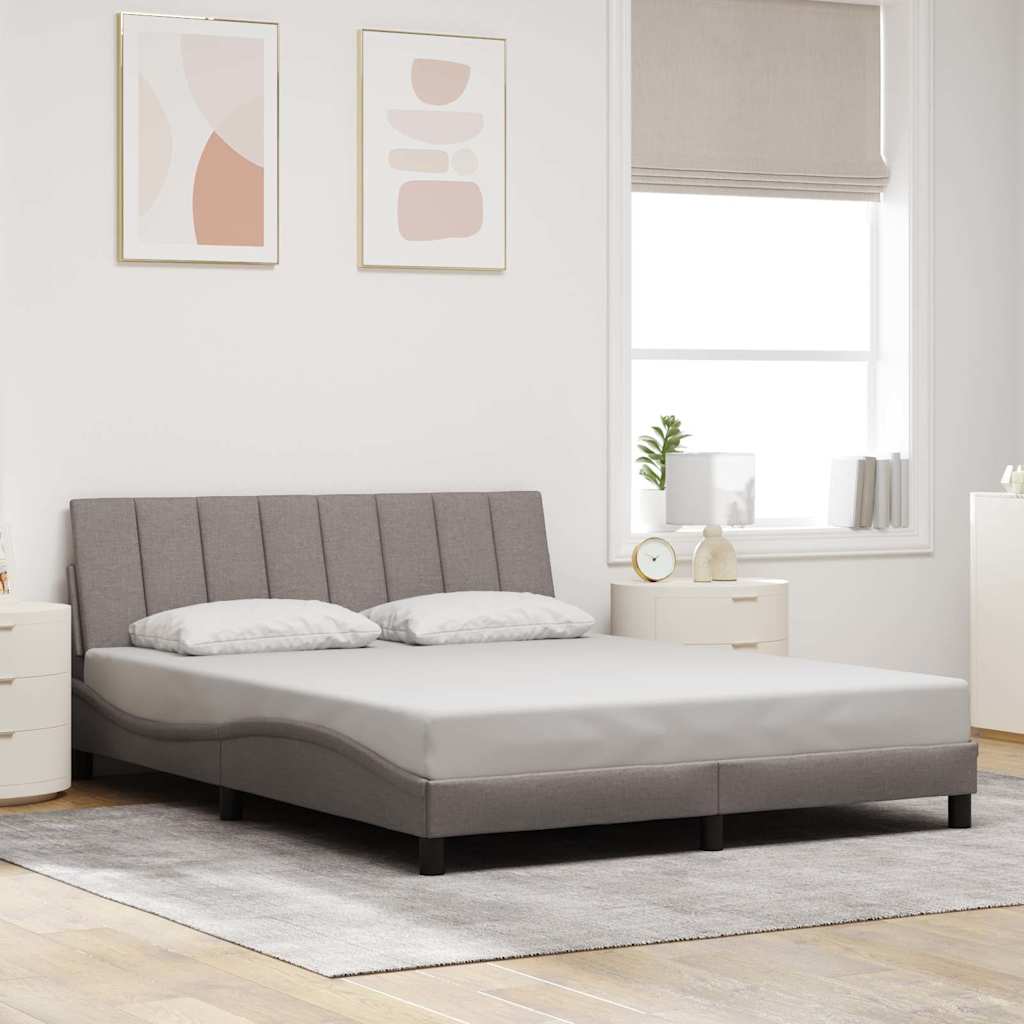 vidaXL Bettgestell ohne Matratze "Hanko" Taupe 160x200 cm Stoff