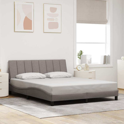 vidaXL Bettgestell ohne Matratze "Hanko" Taupe 160x200 cm Stoff