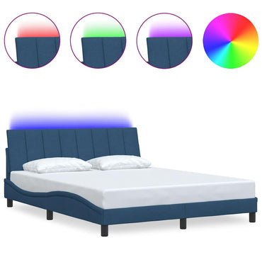 vidaXL Bettgestell ohne Matratze "Hanko" Blau 160x200 cm Stoff