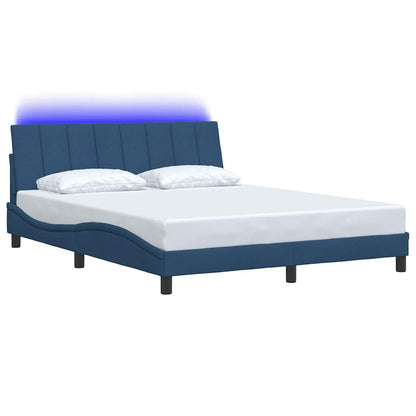 vidaXL Bettgestell ohne Matratze "Hanko" Blau 160x200 cm Stoff