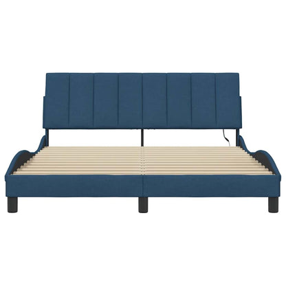 vidaXL Bettgestell ohne Matratze "Hanko" Blau 160x200 cm Stoff