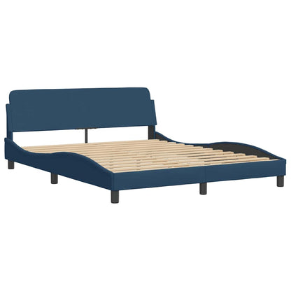 vidaXL Bettgestell ohne Matratze "Hanko" Blau 160x200 cm Stoff