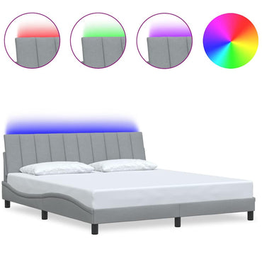 vidaXL Bettgestell ohne Matratze "Hanko" Hellgrau 180x200 cm Stoff