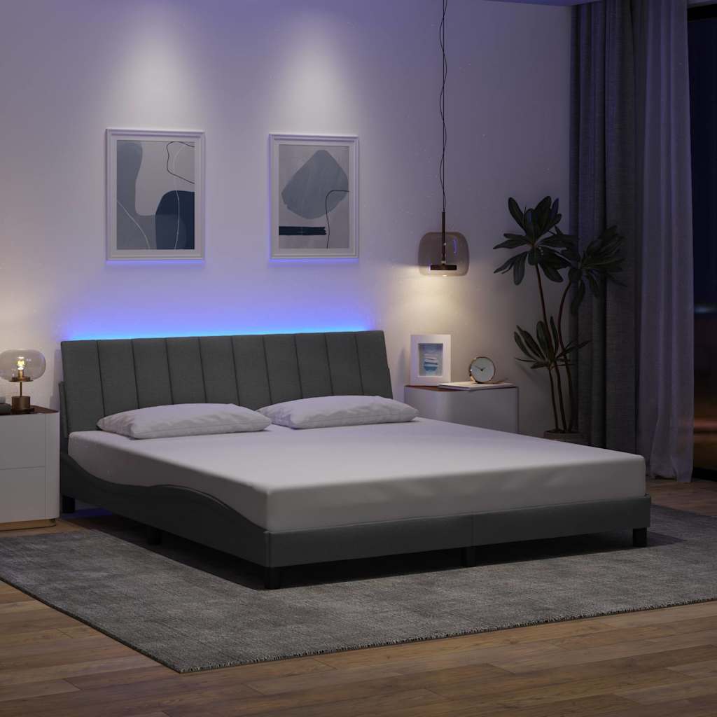 vidaXL Bettgestell ohne Matratze "Hanko" Hellgrau 180x200 cm Stoff