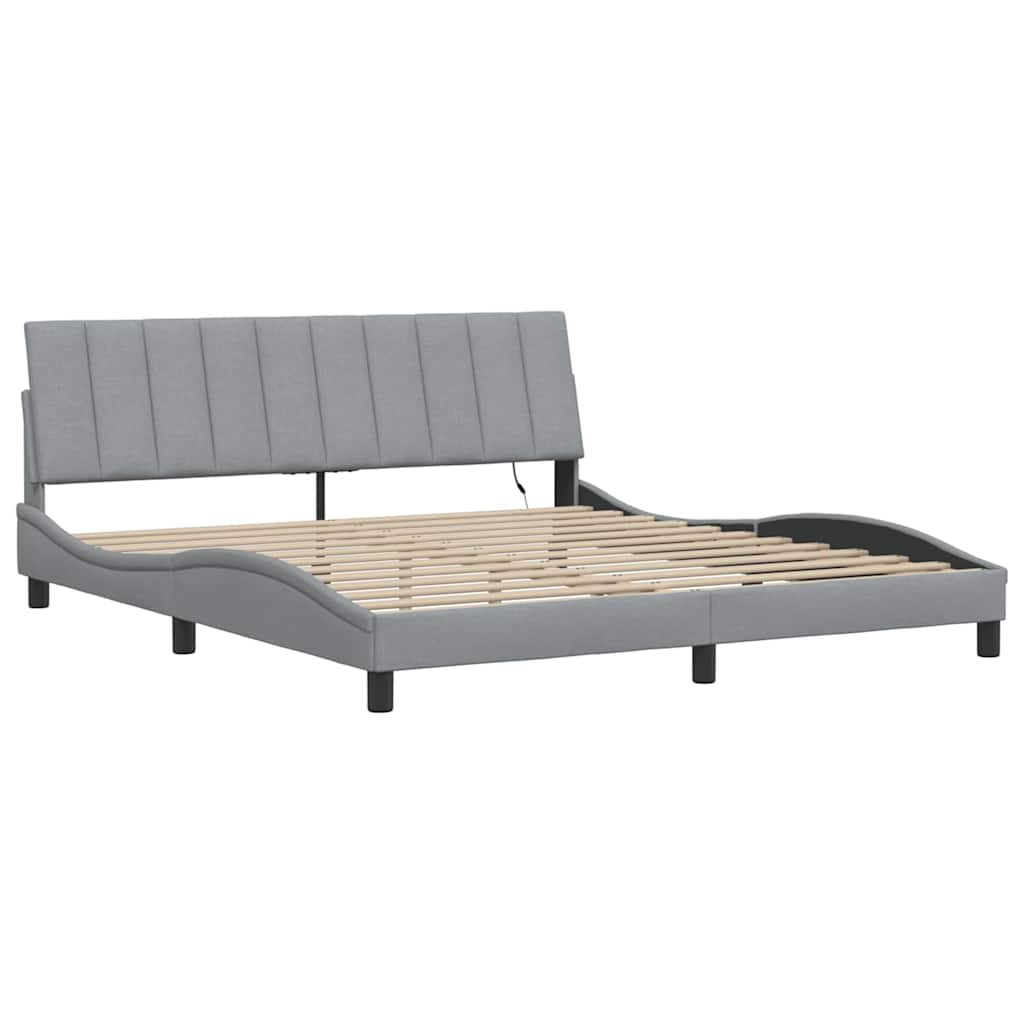vidaXL Bettgestell ohne Matratze "Hanko" Hellgrau 180x200 cm Stoff