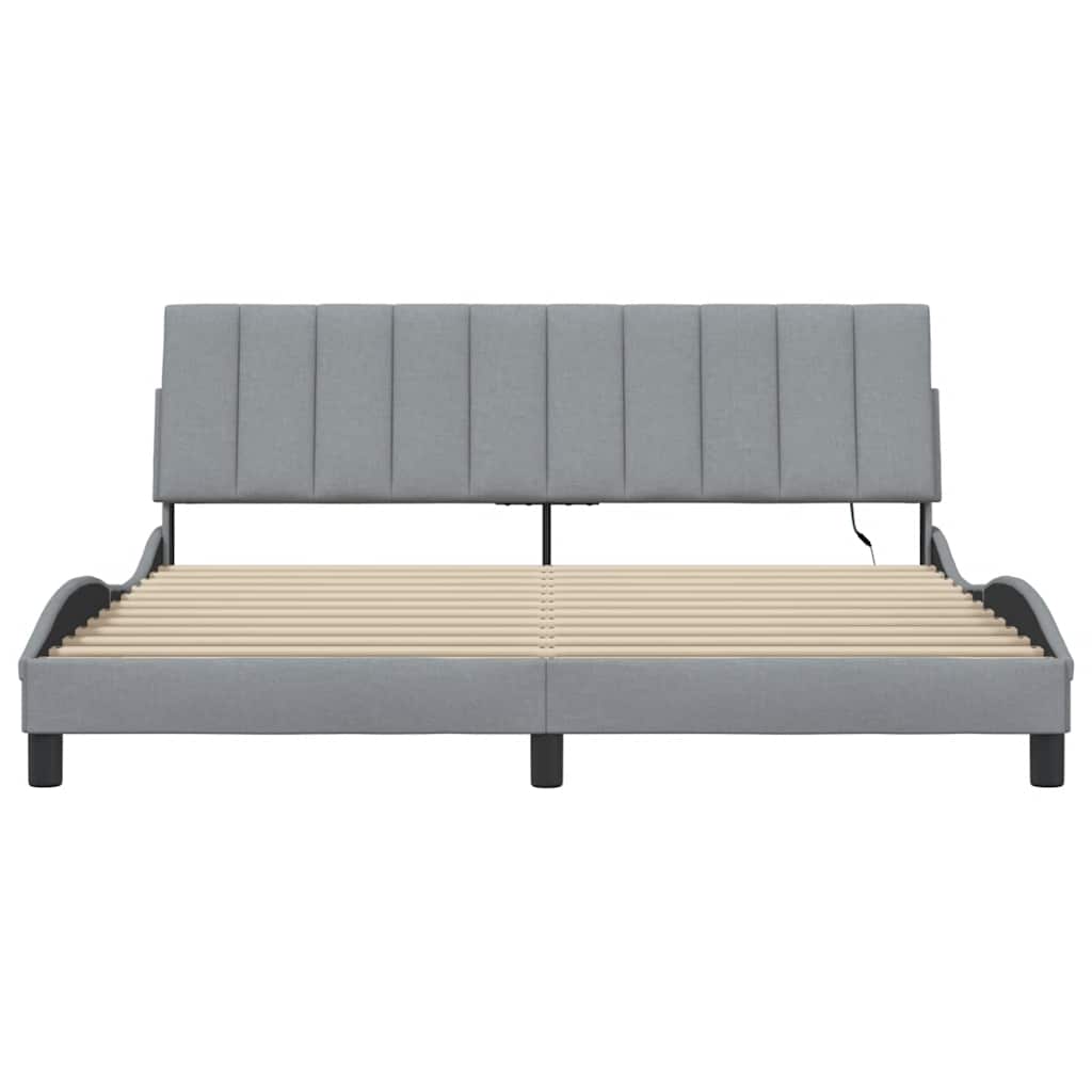 vidaXL Bettgestell ohne Matratze "Hanko" Hellgrau 180x200 cm Stoff