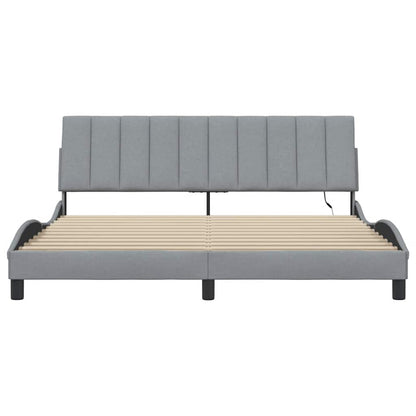 vidaXL Bettgestell ohne Matratze "Hanko" Hellgrau 180x200 cm Stoff