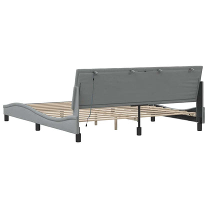 vidaXL Bettgestell ohne Matratze "Hanko" Hellgrau 180x200 cm Stoff