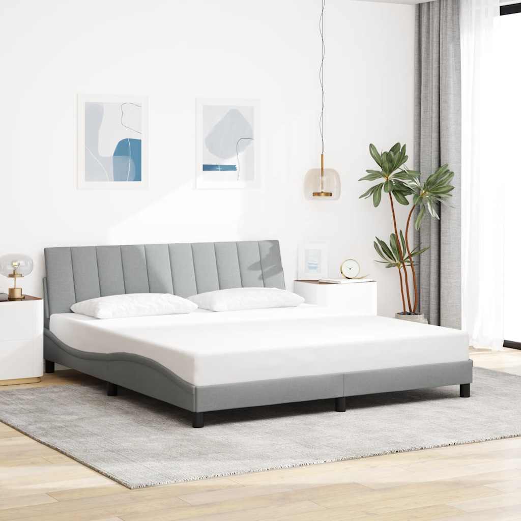 vidaXL Bettgestell ohne Matratze "Hanko" Hellgrau 180x200 cm Stoff