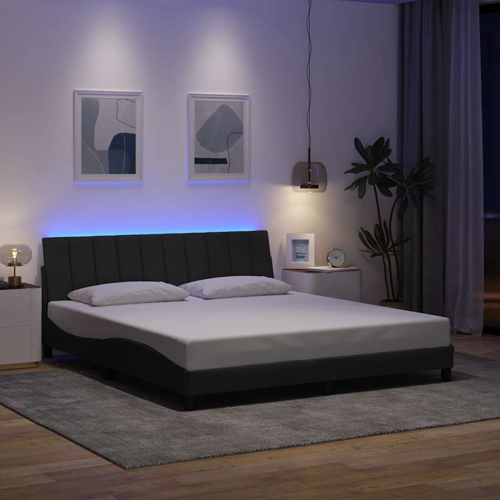 vidaXL Bettgestell ohne Matratze "Hanko" Dunkelgrau 180x200 cm Stoff