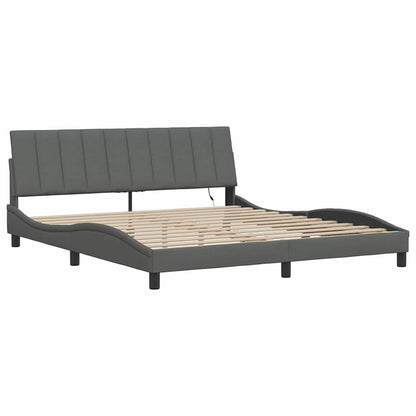 vidaXL Bettgestell ohne Matratze "Hanko" Dunkelgrau 180x200 cm Stoff