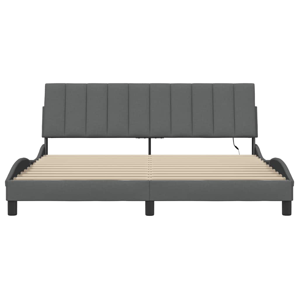 vidaXL Bettgestell ohne Matratze "Hanko" Dunkelgrau 180x200 cm Stoff