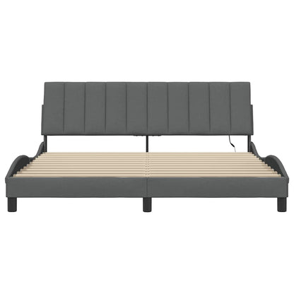 vidaXL Bettgestell ohne Matratze "Hanko" Dunkelgrau 180x200 cm Stoff