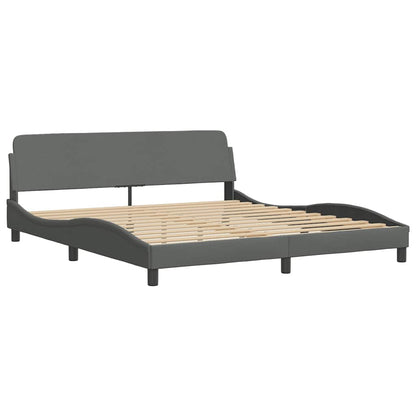vidaXL Bettgestell ohne Matratze "Hanko" Dunkelgrau 180x200 cm Stoff