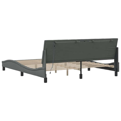 vidaXL Bettgestell ohne Matratze "Hanko" Dunkelgrau 180x200 cm Stoff