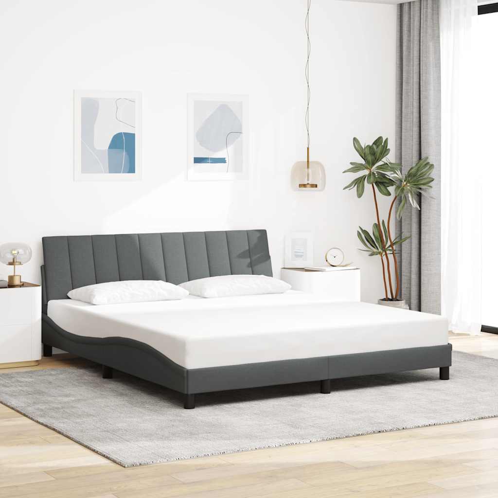 vidaXL Bettgestell ohne Matratze "Hanko" Dunkelgrau 180x200 cm Stoff