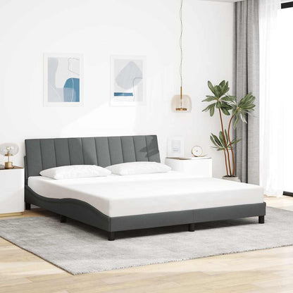 vidaXL Bettgestell ohne Matratze "Hanko" Dunkelgrau 180x200 cm Stoff