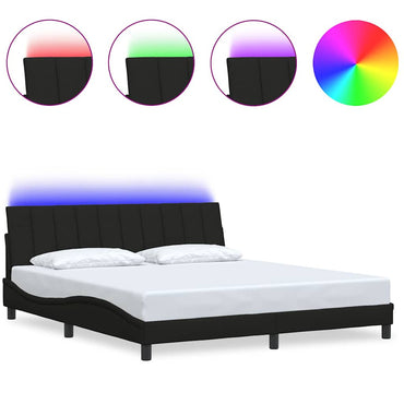 vidaXL Bettgestell ohne Matratze "Hanko" Schwarz 180x200 cm Stoff
