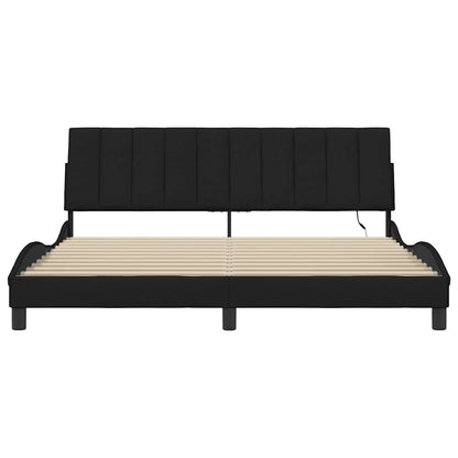 vidaXL Bettgestell ohne Matratze "Hanko" Schwarz 180x200 cm Stoff