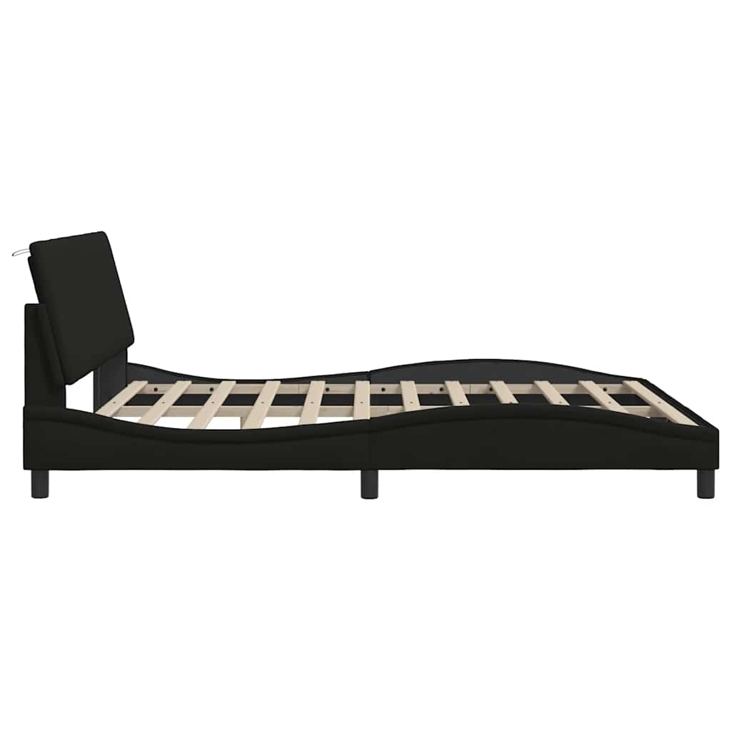 vidaXL Bettgestell ohne Matratze "Hanko" Schwarz 180x200 cm Stoff