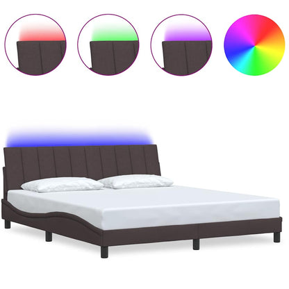 vidaXL Bettgestell ohne Matratze "Hanko" Dunkelbraun 180x200 cm Stoff