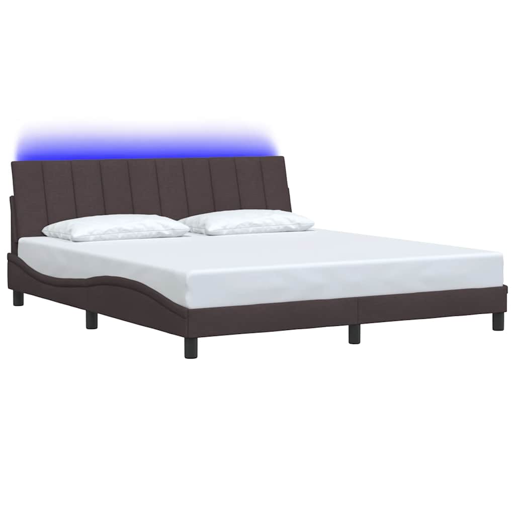 vidaXL Bettgestell ohne Matratze "Hanko" Dunkelbraun 180x200 cm Stoff