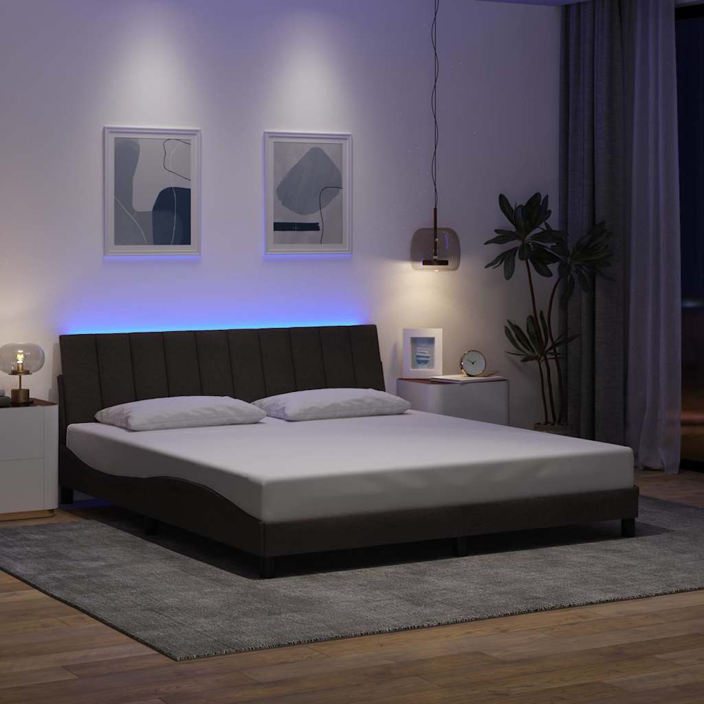 vidaXL Bettgestell ohne Matratze "Hanko" Dunkelbraun 180x200 cm Stoff