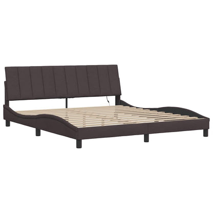 vidaXL Bettgestell ohne Matratze "Hanko" Dunkelbraun 180x200 cm Stoff