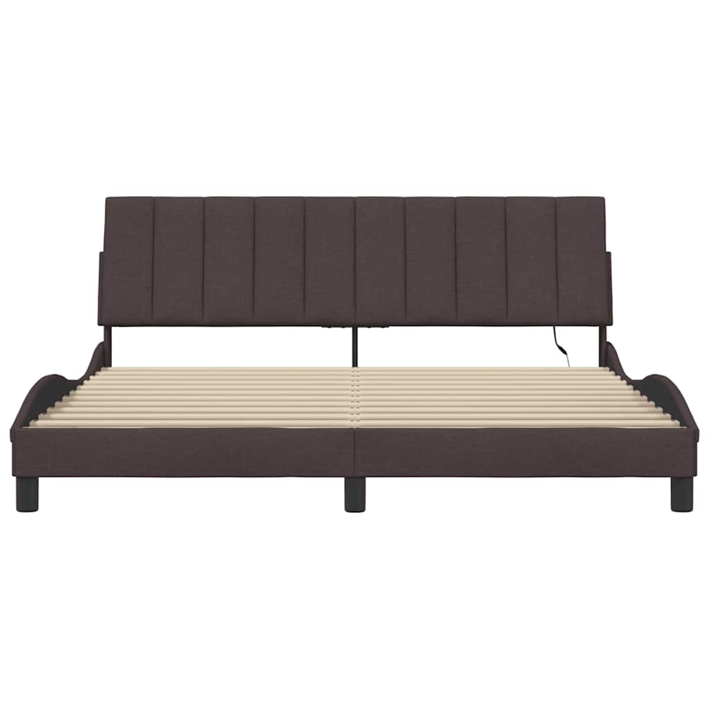 vidaXL Bettgestell ohne Matratze "Hanko" Dunkelbraun 180x200 cm Stoff