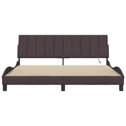 vidaXL Bettgestell ohne Matratze "Hanko" Dunkelbraun 180x200 cm Stoff