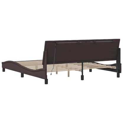 vidaXL Bettgestell ohne Matratze "Hanko" Dunkelbraun 180x200 cm Stoff