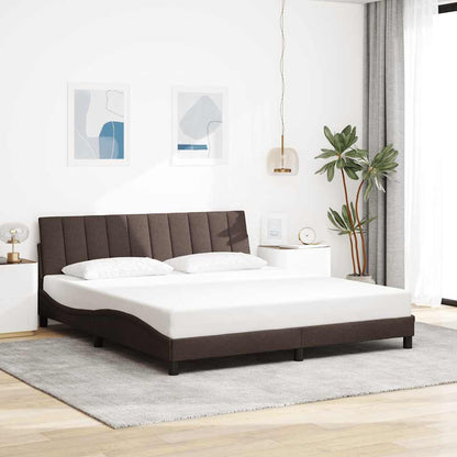 vidaXL Bettgestell ohne Matratze "Hanko" Dunkelbraun 180x200 cm Stoff