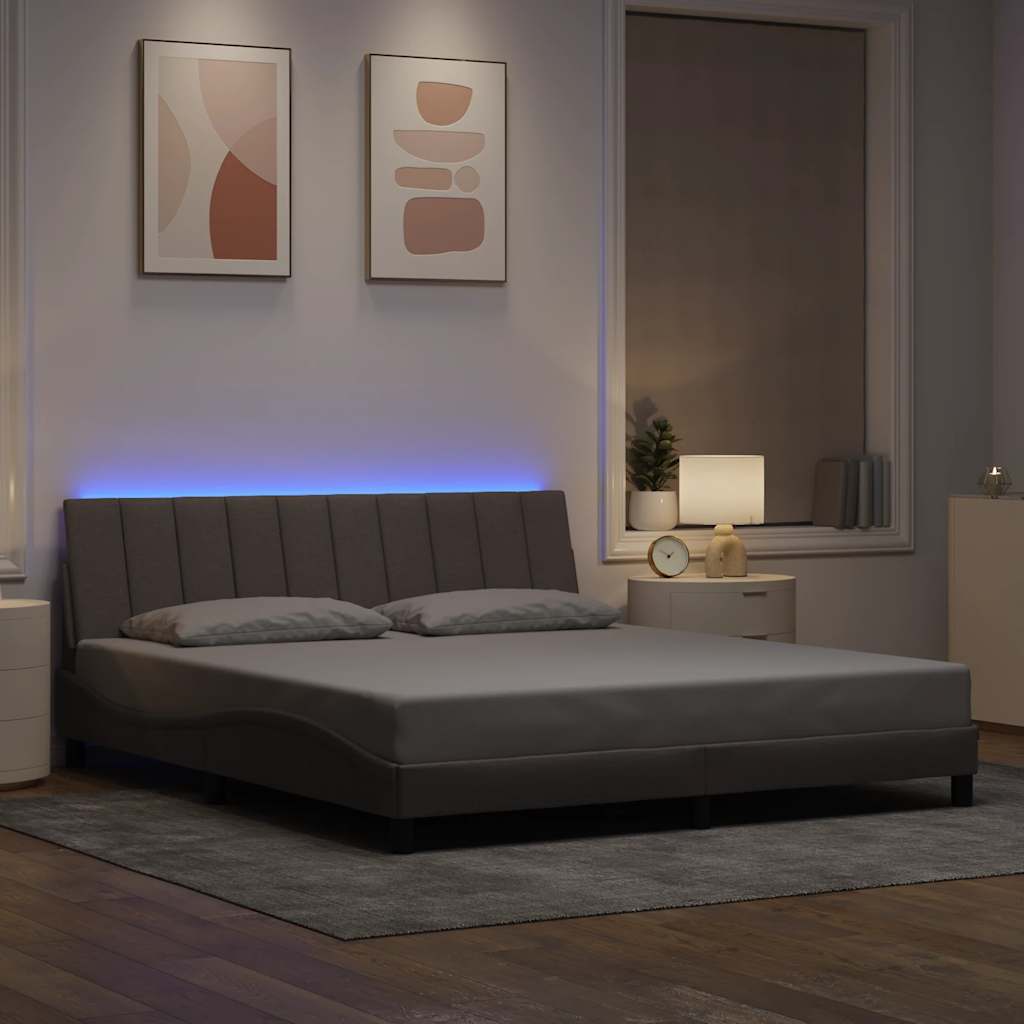 vidaXL Bettgestell ohne Matratze "Hanko" Taupe 180x200 cm Stoff
